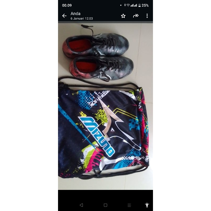 sepatu futsal+tas mizuno