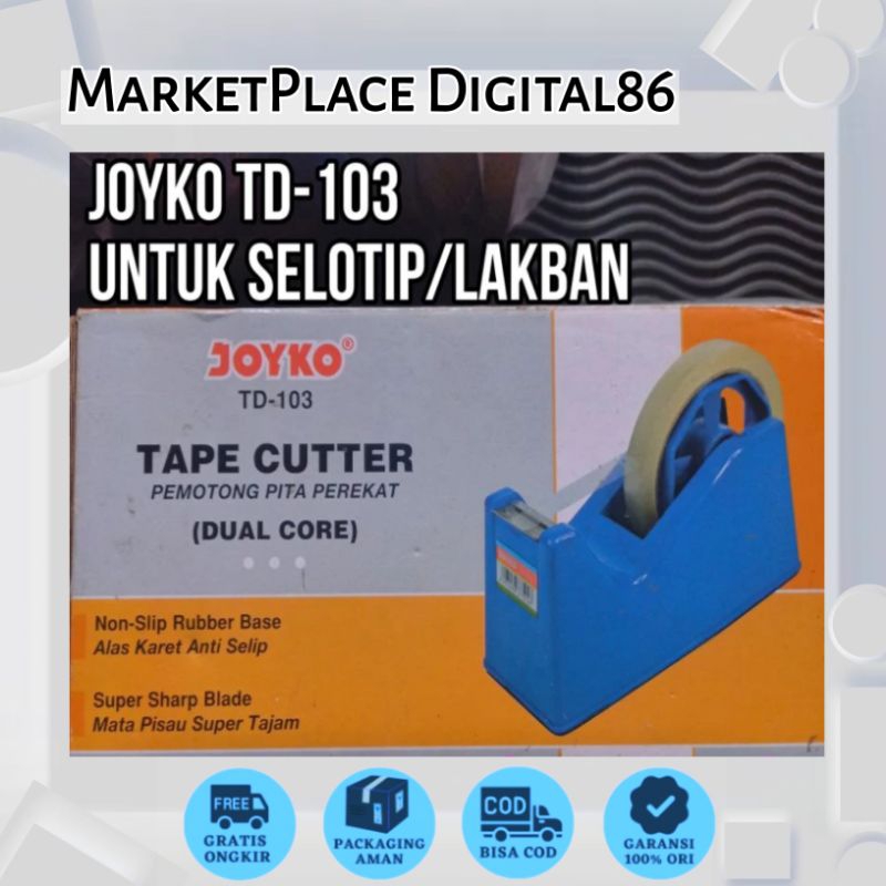 

Pemotong Isolasi potong Joyko Tape Dispenser Cutter Dual Core