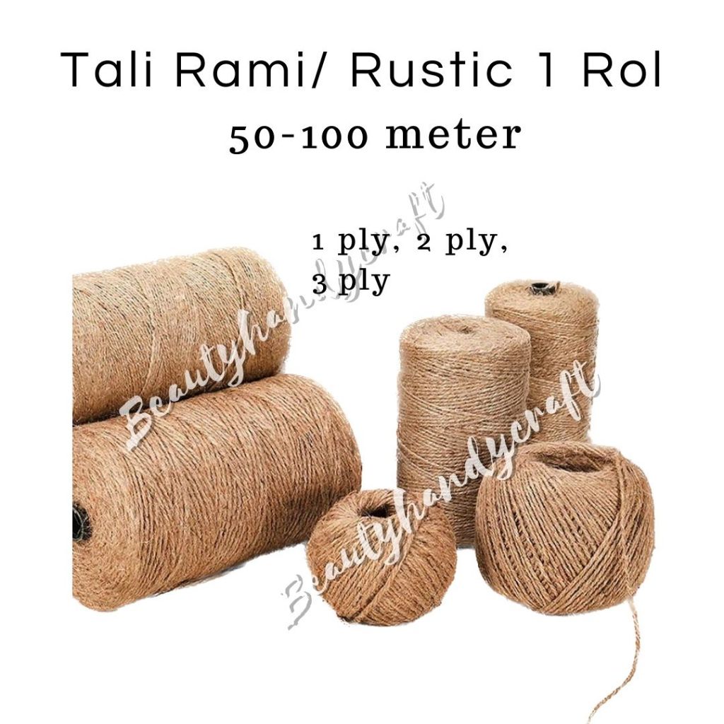 

H7Y Tali rami 50- 90 meter tali rustic kerajinan tali goni per ROL untuk dekorasi