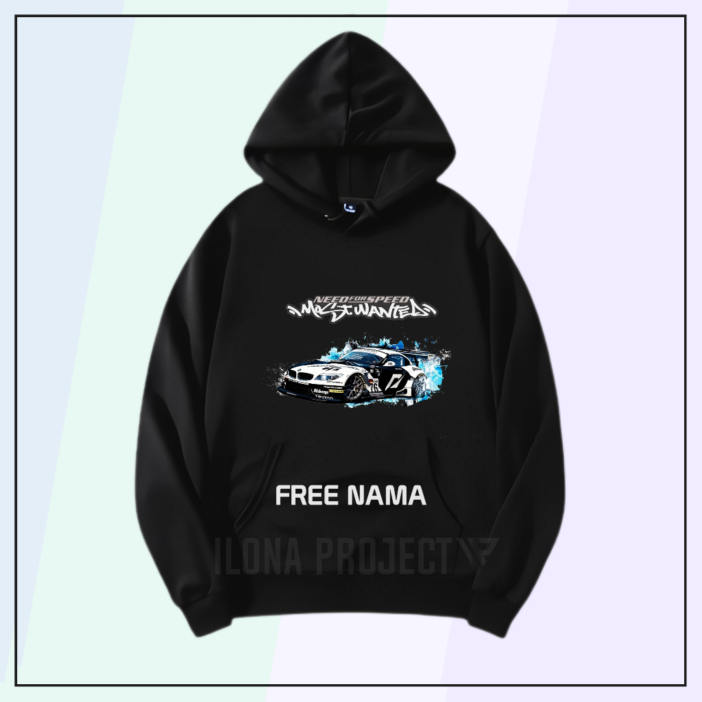 HOODIE ANAK LAKI LAKI MOTIF MOBIL BMW M3 GTR MOST WANTED FREE NAMA