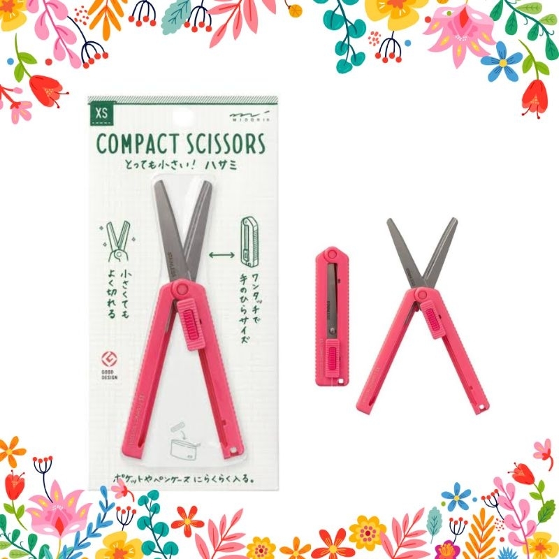 

midori XS compact scissors japan pink (gunting lipat kecil tajam) bisa masuk pesawat