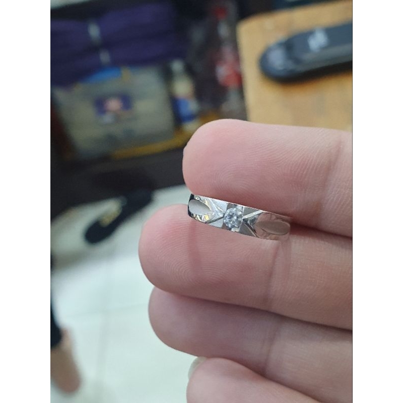 cincin nikah ring mata satu dof emas 750