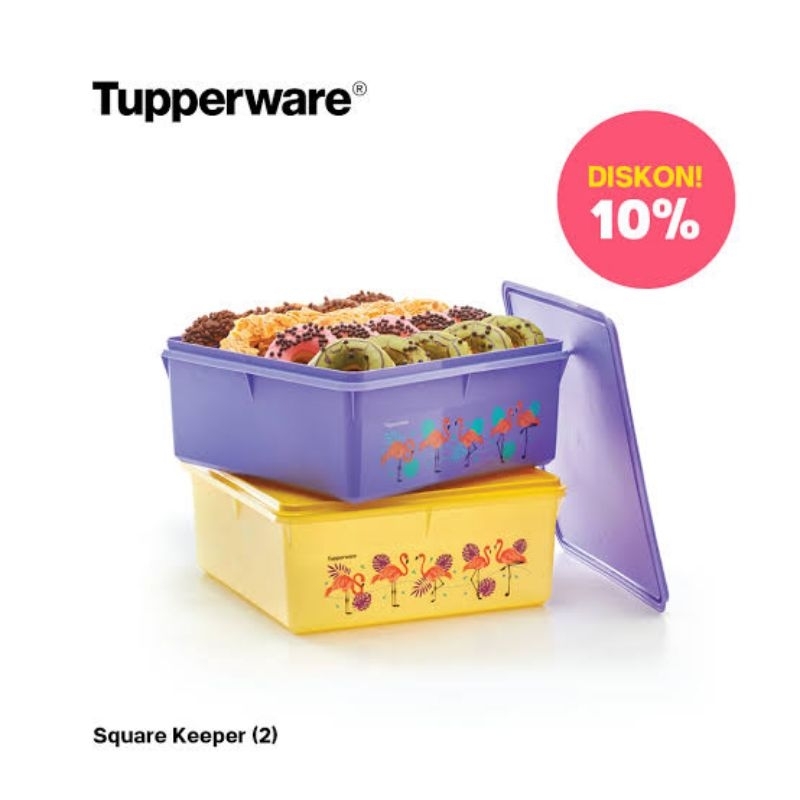 Tupperware Square Keeper 10 Liter  - Purple (1 Pcs) Meal Box Organizer