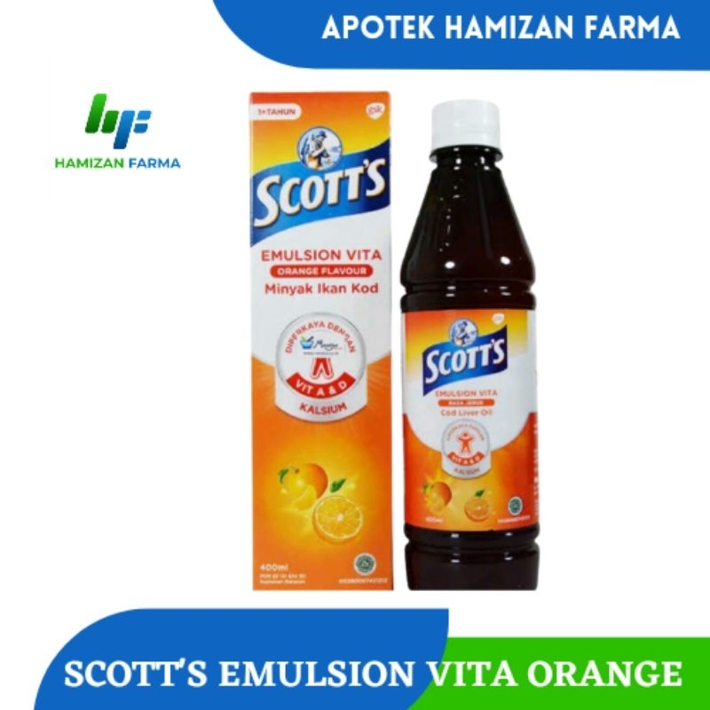 SCOTT'S EMULSION VITA ORANGE 400 ML | VITAMIN PENAMBAH TINGGI BADAN ANAK