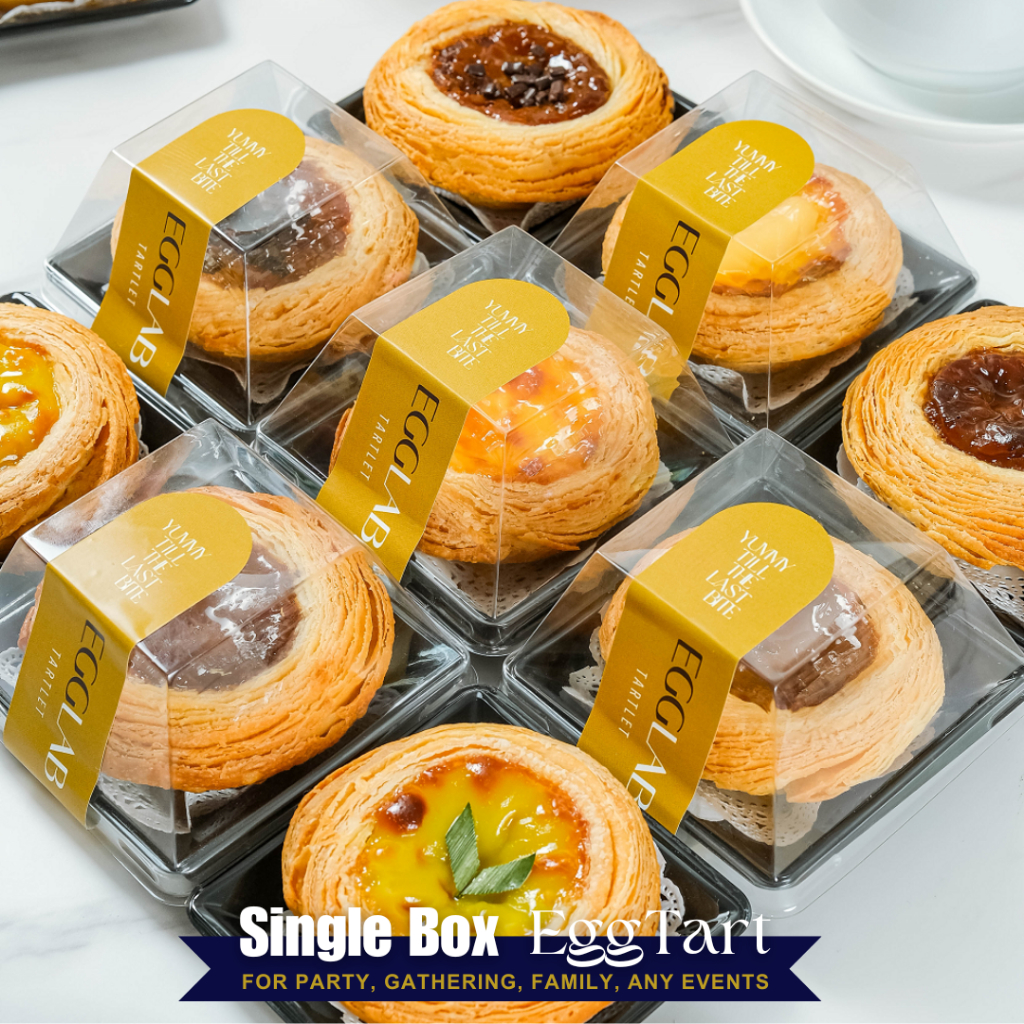 

Egg Tart SINGLE PACK (Arisan, Meeting, Party, Gathering, Birthday, Manyek, Seserahan or any Event) Duo Full Feeling Egglab Tartlet Portuguese Egg Tart