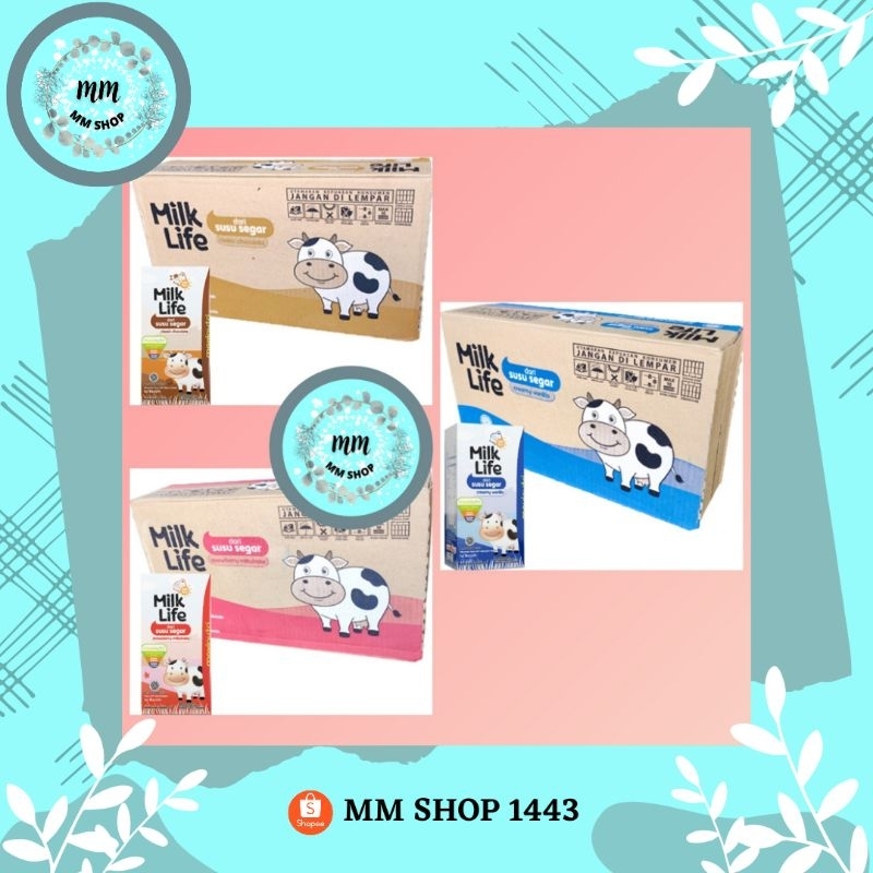 

⚜MMSHOP⚜ Milk Life Susu UHT Classic Chocolate, Stroberi, Vanila 40 x 115 ml