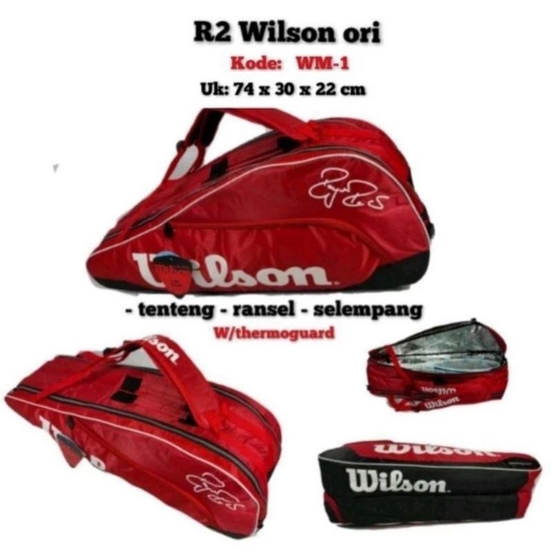 Tas Tenis R2 Wilson tebal dan thermoguard ori