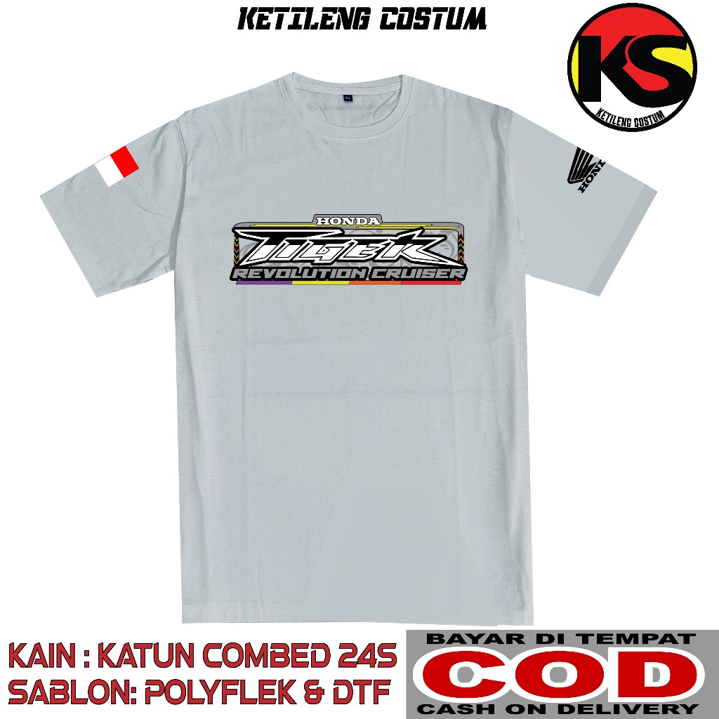 KAOS HONDA TIGER REVO BAHAN COTTON COMBED 24S TEBAL BISA COD KAOS DISTRO KAOS KEREN