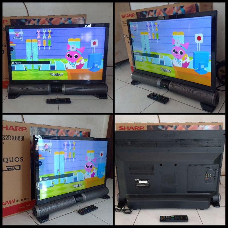 TV Sharp Aquos Iioto 32 Inch Mulus Lengkap Original HDMI Speaker Box Eco Mode Photo Mode Siap Pakai 
