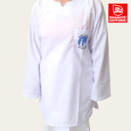 Shandys Uniform I Seragam sekolah SMP al azhar model tunik putih I Baju kurung tunik