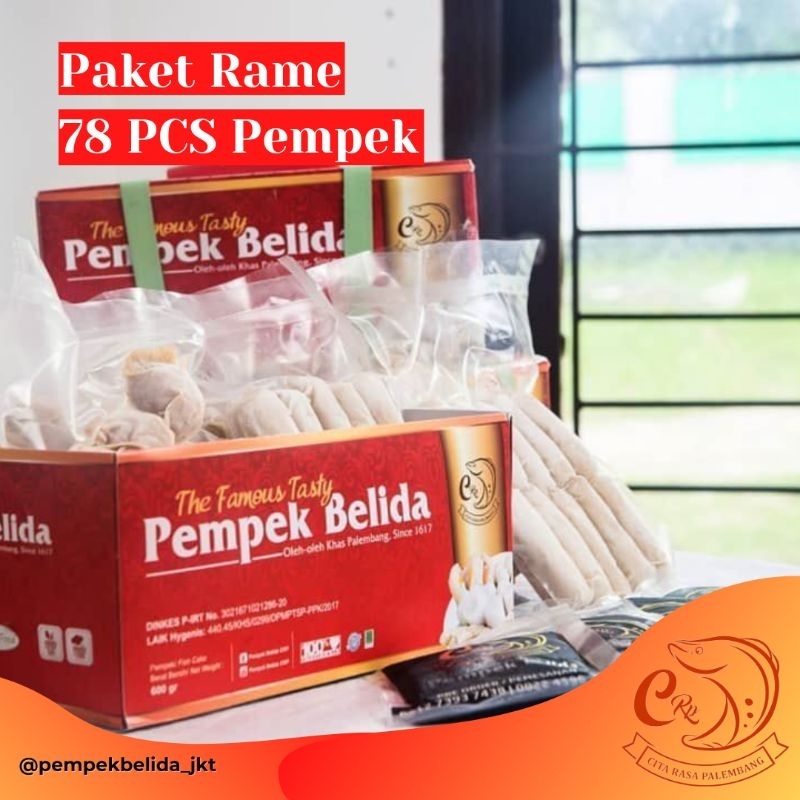 

Paket Pempek Belida CRP Isi 78 PCS Pempek (72 Pcs Pempek Campur + 6 Pcs Pempek Kapal Selam) - Pempek Belida Crp Frozen