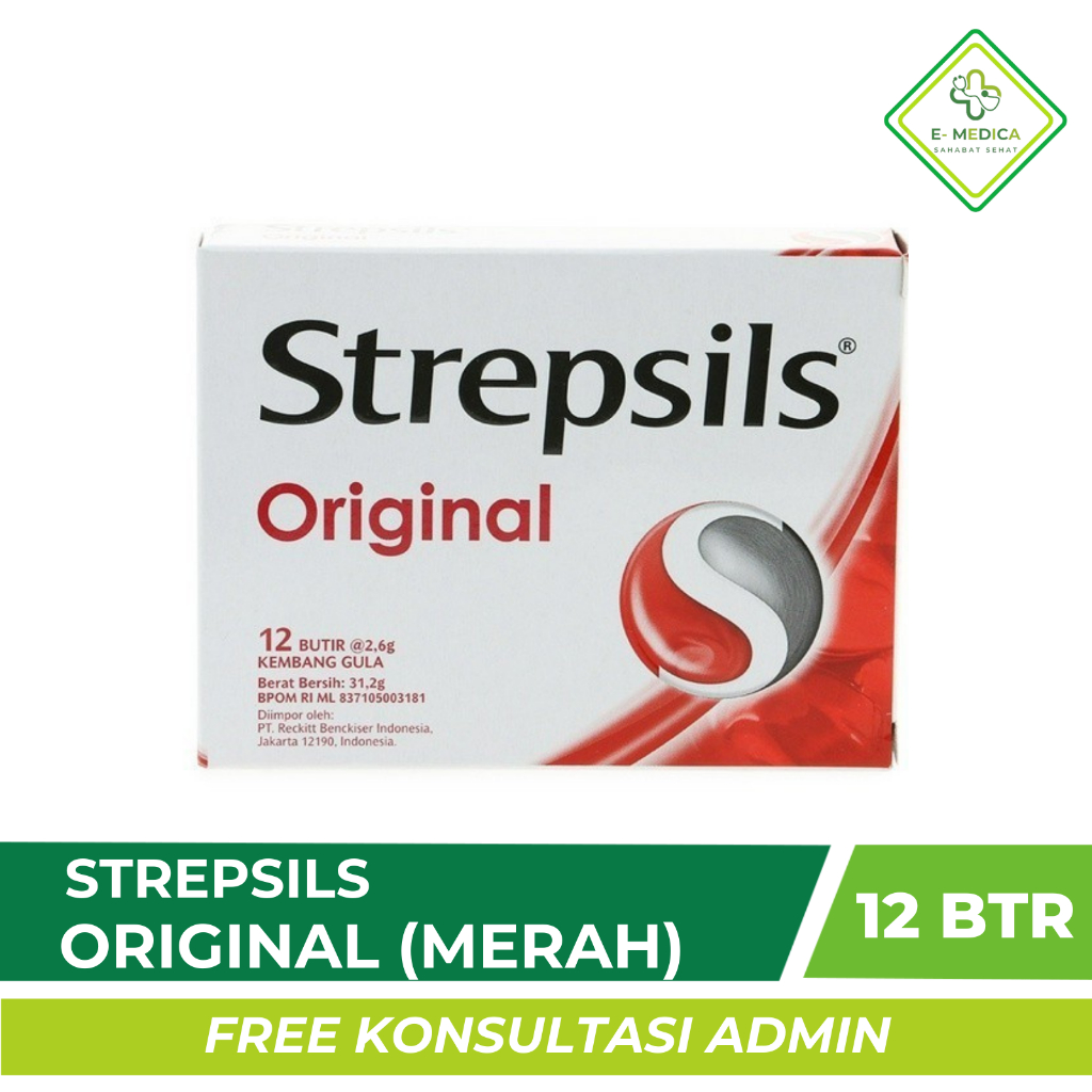 

(12 TAB) Strepsils Original - Strepsils Merah - Melegakan Tenggorokan