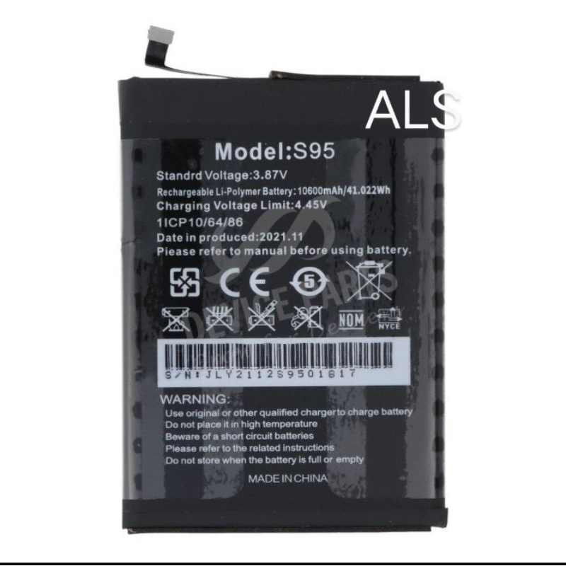 Batre S95 For Oukitel Wp16 dan Wp16 NFC Batrei HP Outdoor Baterai 10600mAh Batrai S-95 Wp-16 Battery
