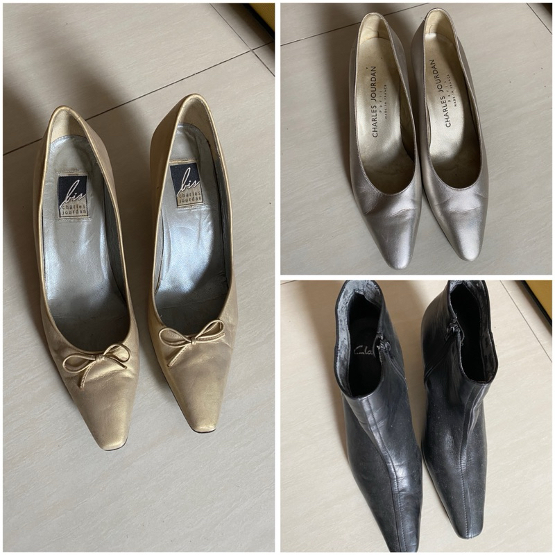 Branded Leather Heels Boots