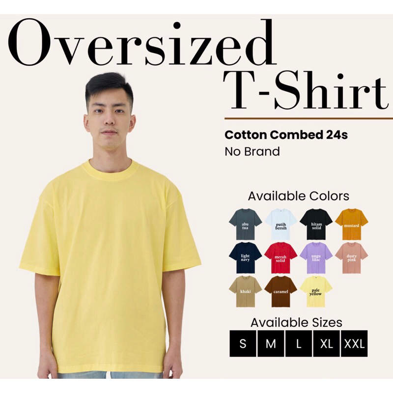 Kaos Korea Oversized Polos Cotton Combed 24s