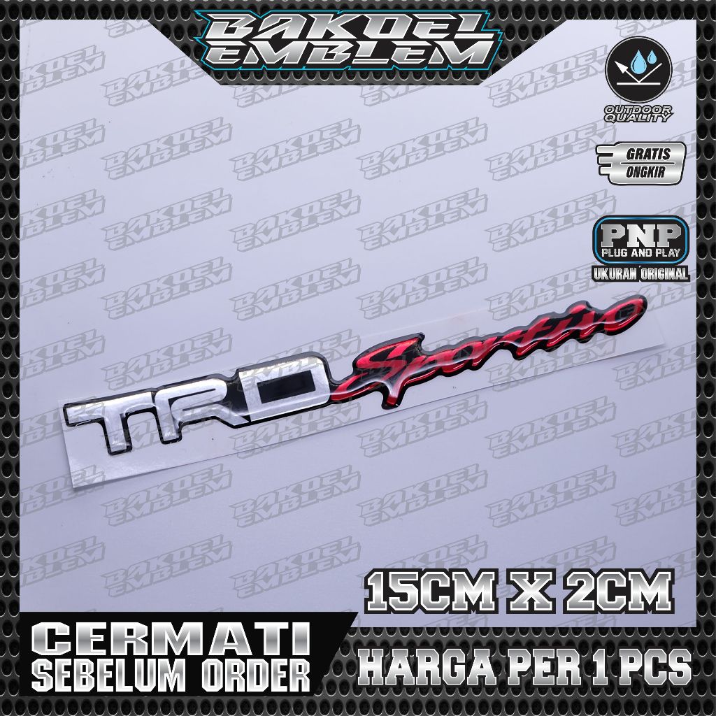 emblem trd sportivo vios / sticker trd vios limo / emblem trd sportivo bagasi / stiker timbul trd sp