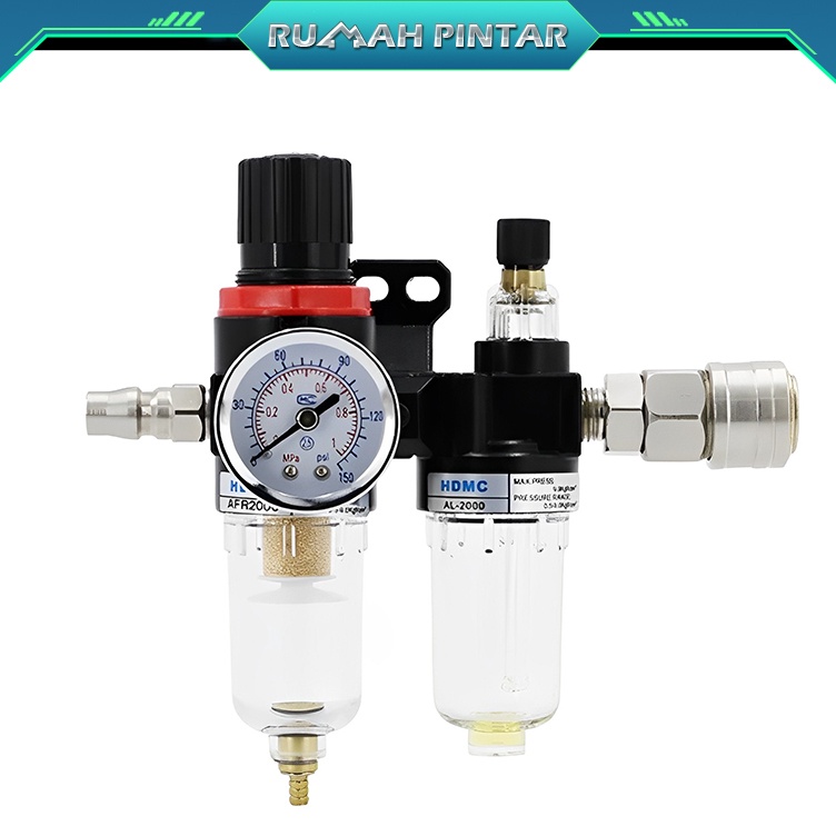 Air Filter Regulator atau Saringan Kompresor Ar2 Afr2 Afc2 Plus Coupler Sm Dan Pm Drat 14 t Special 