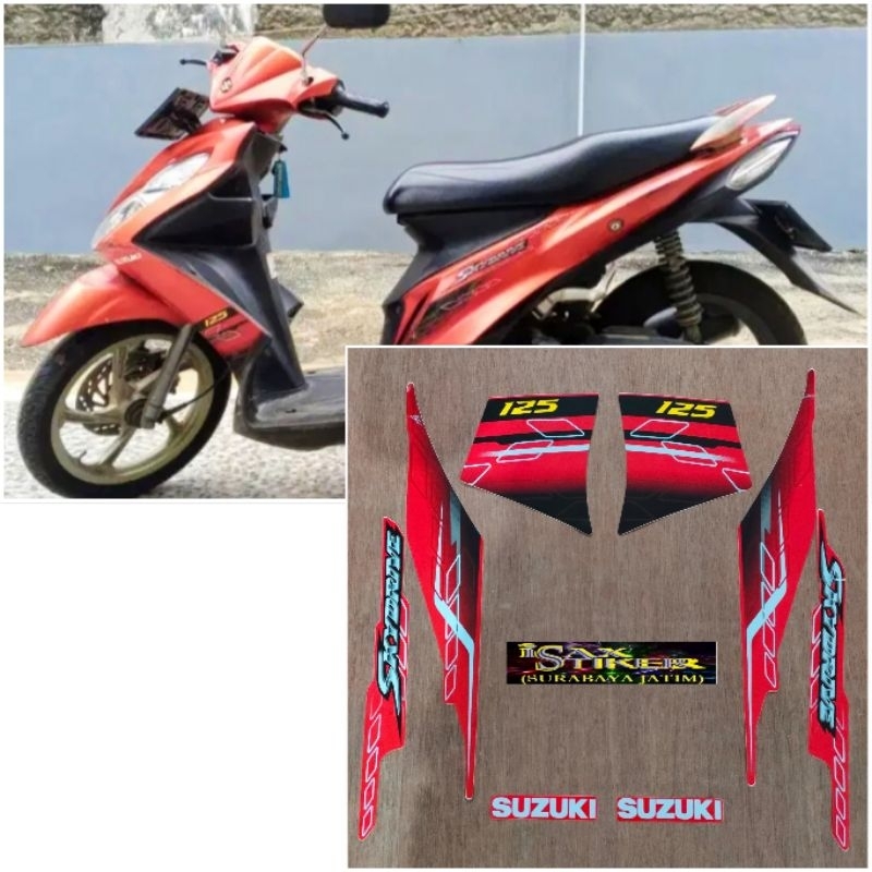 Striping Original Suzuki Skydrive merah tahun 2009