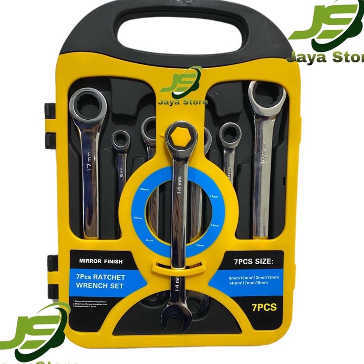 Terbatas Kunci Ring Pas Set 7pcs Kunci Ring 819mm Wrench Rachet EDTRON q Premium