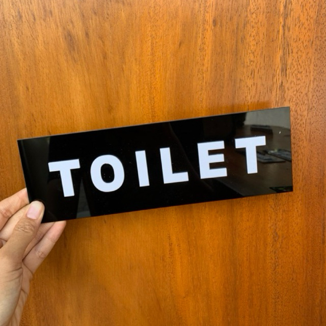

Sign akrilik TULISAN TOILET kamar mandi wc umum Custom Tulisan Sign Board Akrilik Warna Hitam Putih Kustom Print UV Papan Tempel Akrilik Signage Label Sticker Dinding Rambu Petunjuk Nama Ruangan