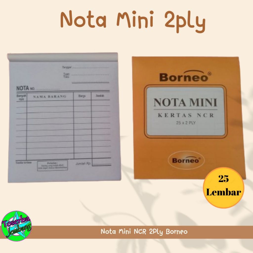 

Nota Mini 2ply NCR / Rangkap 2 Borneo