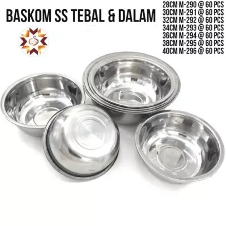 Baskom 578 38cm | Baskom / Mangkok Bowl Stainless Steel Tebal dan Dalam