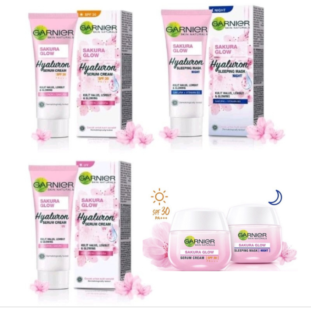 Garnier Sakura White Day Cream UVA/UVB SPF30 & Night Cream 20ml - 50ml