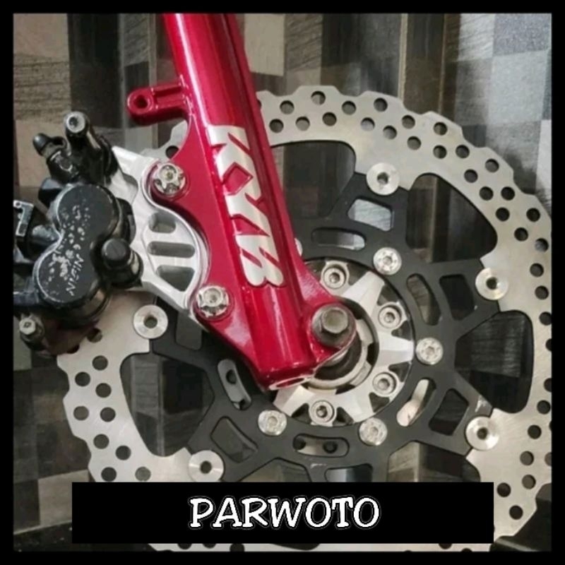 BRACKET BREKET PANGKON KALIPER CAKRAM DEPAN RCB 2P 2 PISTON BOTTOM SHOCK 125Z FIZR JUPITER NOUVO Z