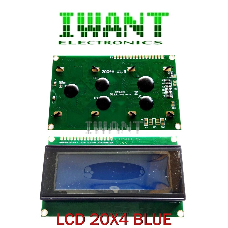 LCD 20x4 BLUE LCD CHARACTER 20 x 4 LCD 20X4 BIRU LCD 2004A V1.5 BLUE