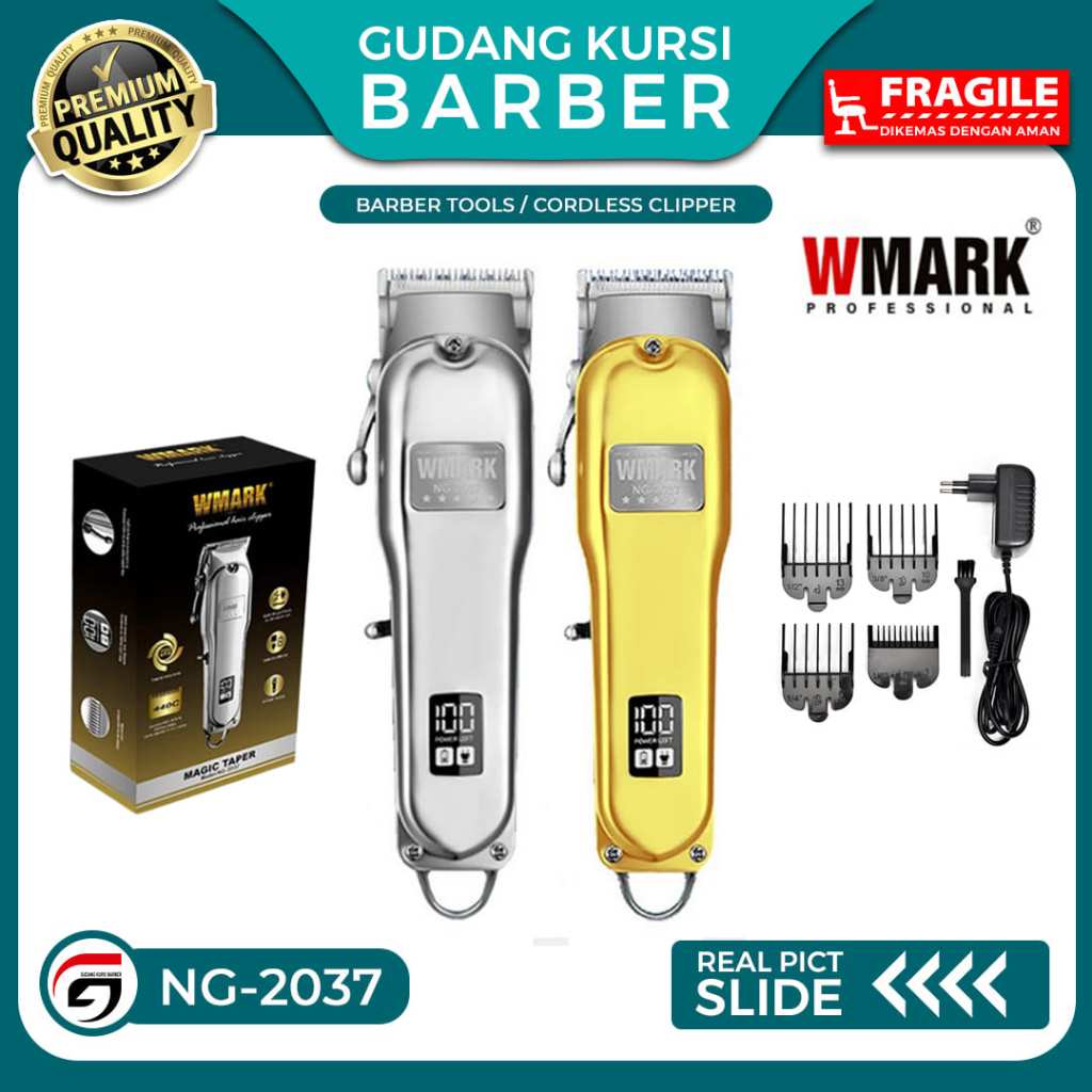 Clipper Wmark NG 2037 Alat Cukur Rambut Cordless Barbershop Full Metal