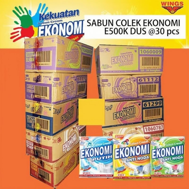 EKONOMI 500K Sabun Colek Cream 500 K 2000 - 1 Dus / 30 Pcs