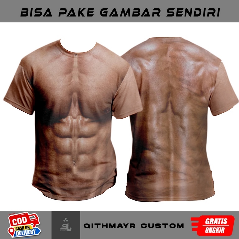 kaos Fullprint 3D dewasa motif body sixpack | baju kaos body tatto lengan | badan sixpack terbaru 20
