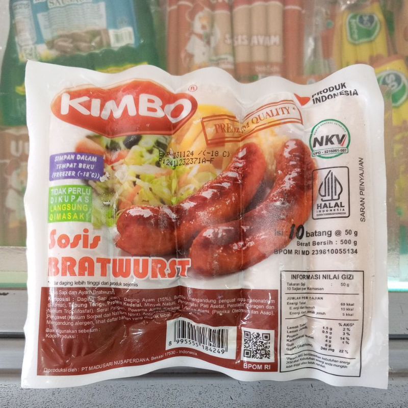 

Kimbo Sosis Bratwurst Original 500g Isi 10
