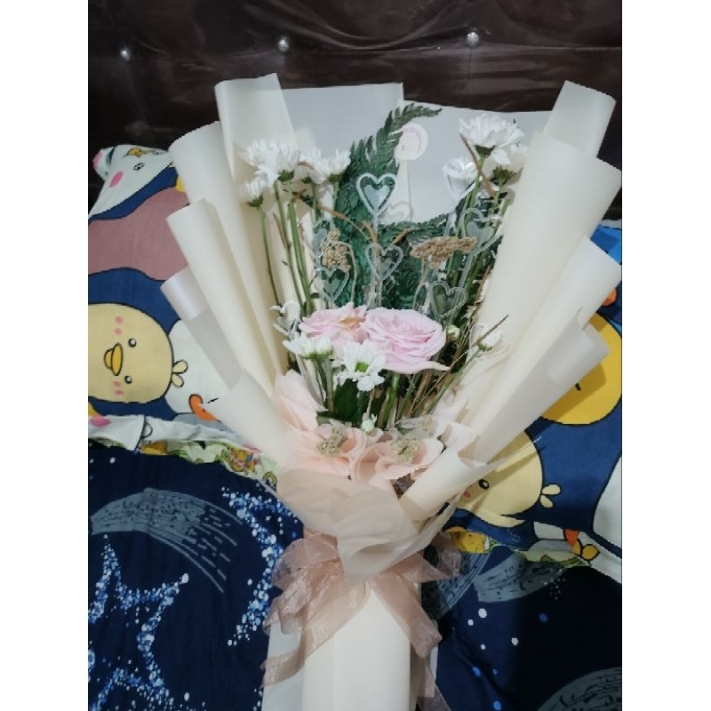 buket bunga asli/ buket bunga segar, buket bunga kering