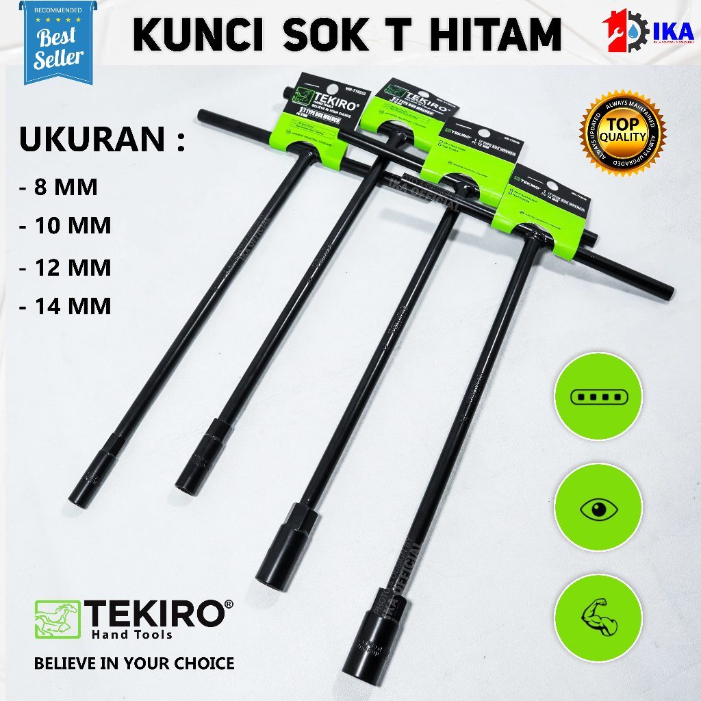 Tekiro Kunci Sok Sock Shock T - Kunci T Tekiro Pilih Ukuran 8 10 12 14 mm Tekiro Kunci sok T TEKIRO 