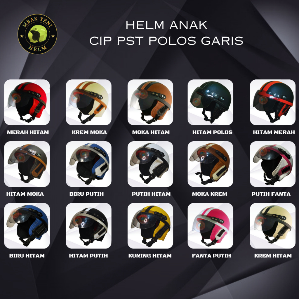 HELM ANAK SINCHAN KARAKTER ISI 30PCS PAKAI JTR - CIP PST - CIP POLOS - CIP GARIS - CIP CAT