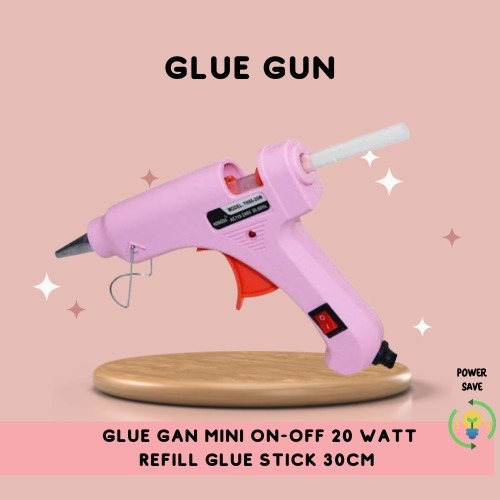 

GLUE GUN/LEM TEMBAK/GLUE STICK/HOT MELT GLUE GUN MINI ON-OFF 20 WATT REFILL GLUE STICK 30CM MERK JAKMAN