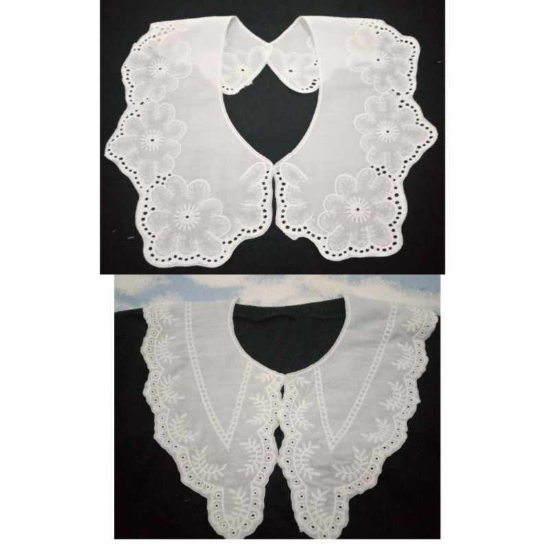 renda kerah katun bordir,kerah baju
