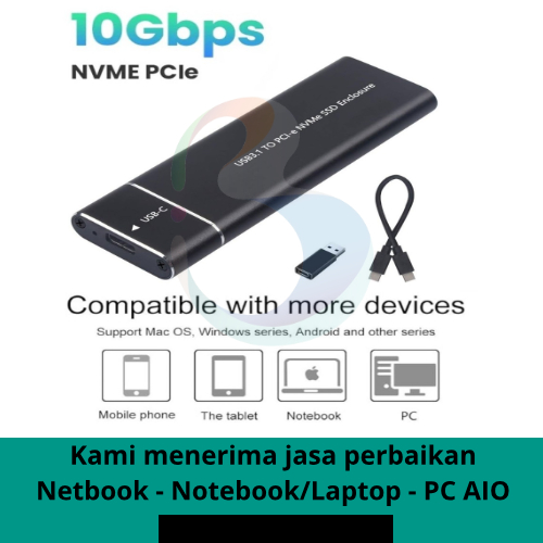 Case Enclosure NGFF M.2 SATA NVMe External Case - M.2 NVME+SATA