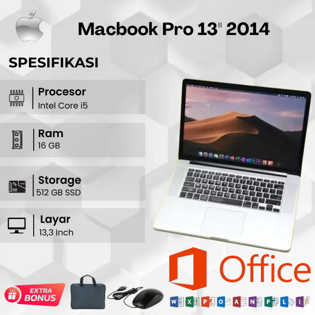 Laptop Apple Macbook Pro 13" 2011, 2012, 2013, 2014, 2015 &amp; macbook white Second Original