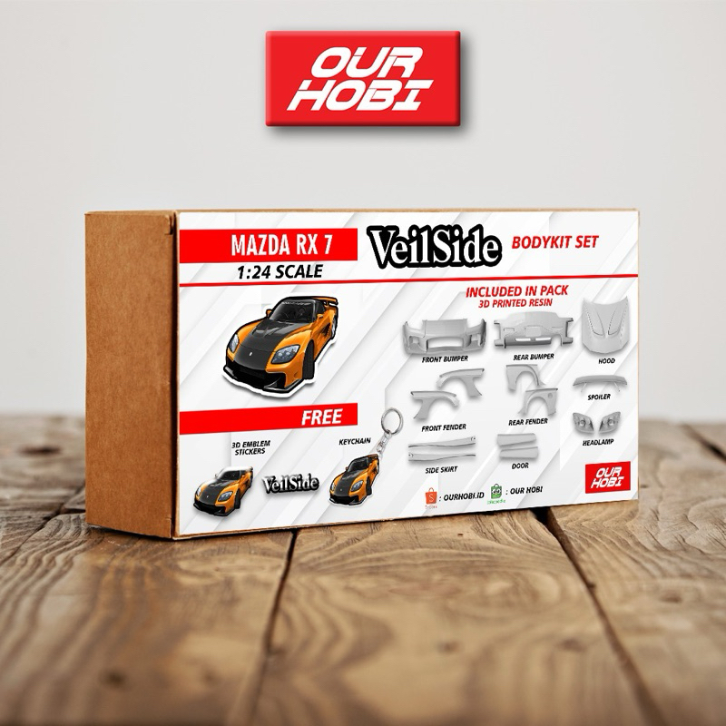 Body Kit Transkit Model Kit RX7 Veilside 1/24 Mini RC Drift