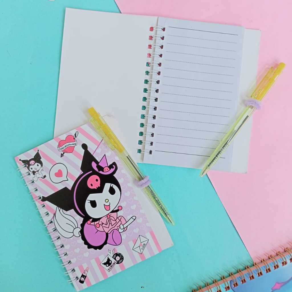 

LBH NOTEBOOK SPIRAL + PULPEN SANRIO / BUKU TULIS CATATAN / NOTEBOOK JOURNAL / Buku Tulis