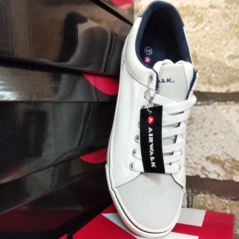 AIRWALK ALAN WHITE GREY (PUTIH ABU-ABU) SEPATU CASUAL PRIA