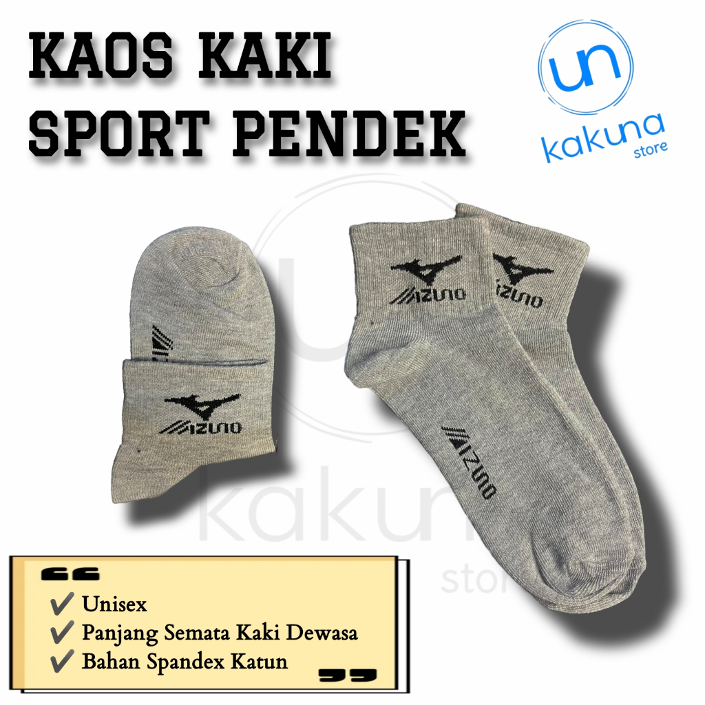 Kaos Kaki Olahraga Pendek Mizuno Abu-Abu