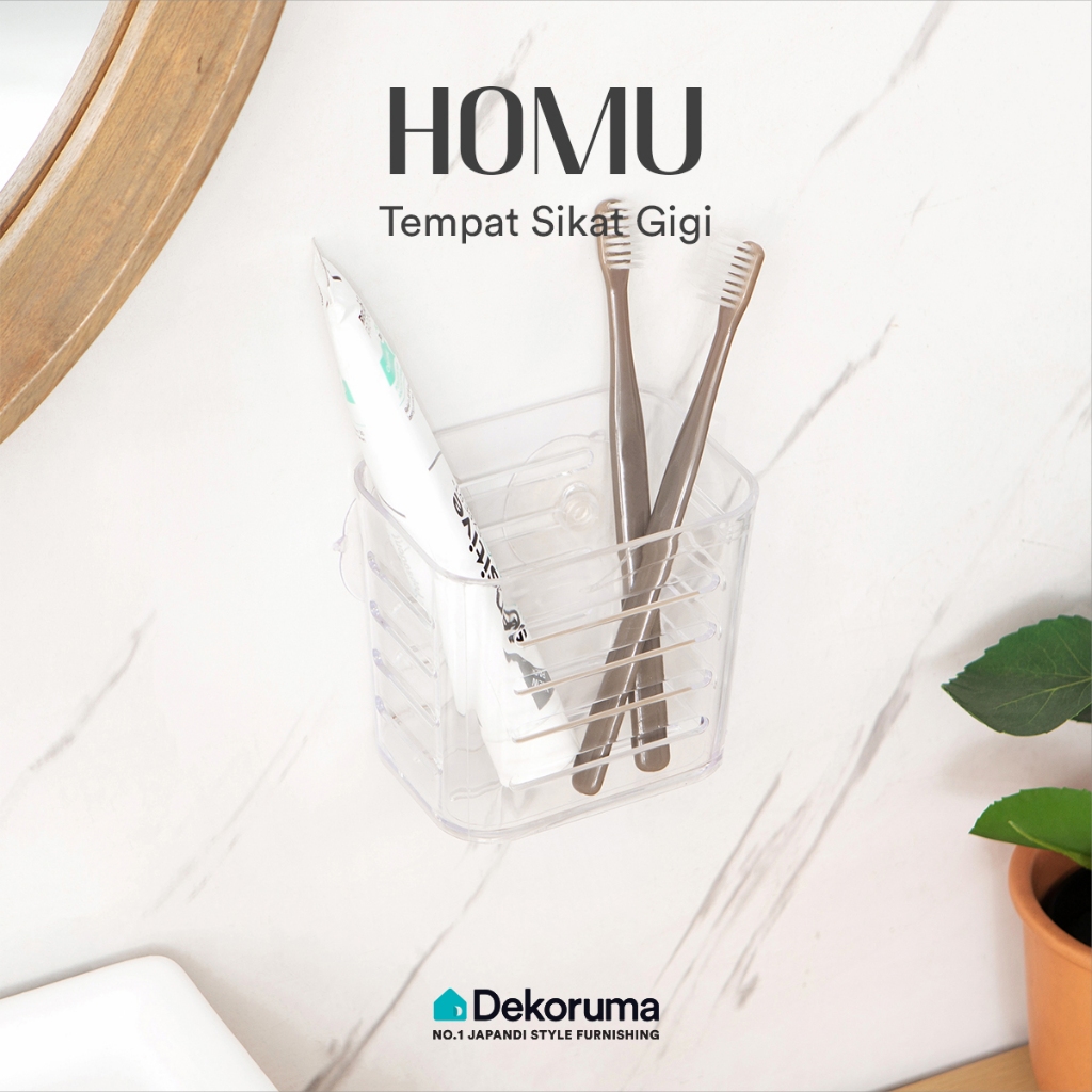 Dekoruma HOMU Tempat Sikat Gigi dengan Suction Holder