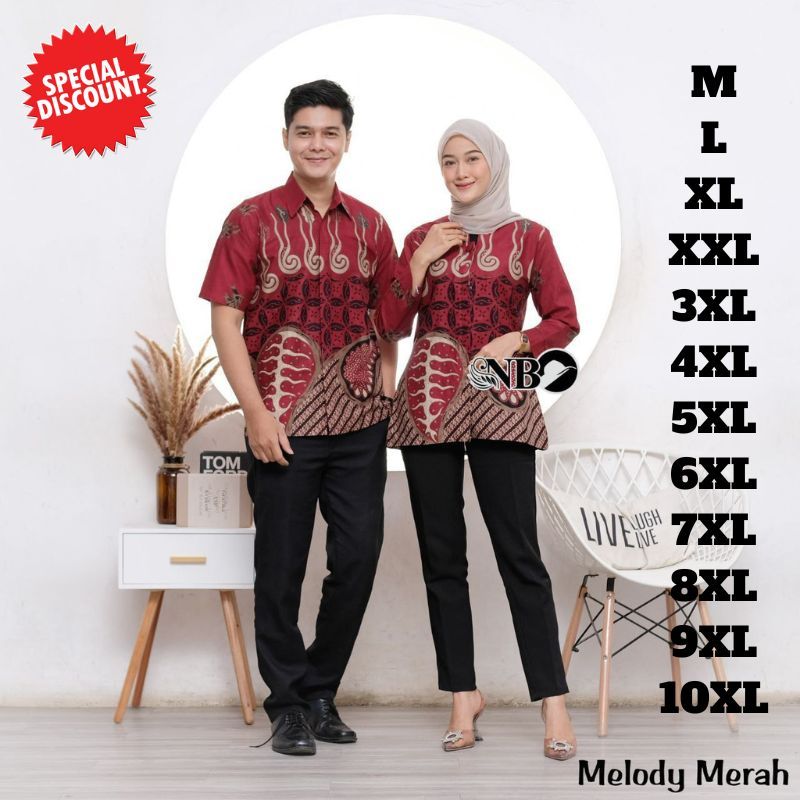 Couple Atasan Wanita Modern Kemeja Batik Lengan Pendek Seragam Anak Standart Jumbo
