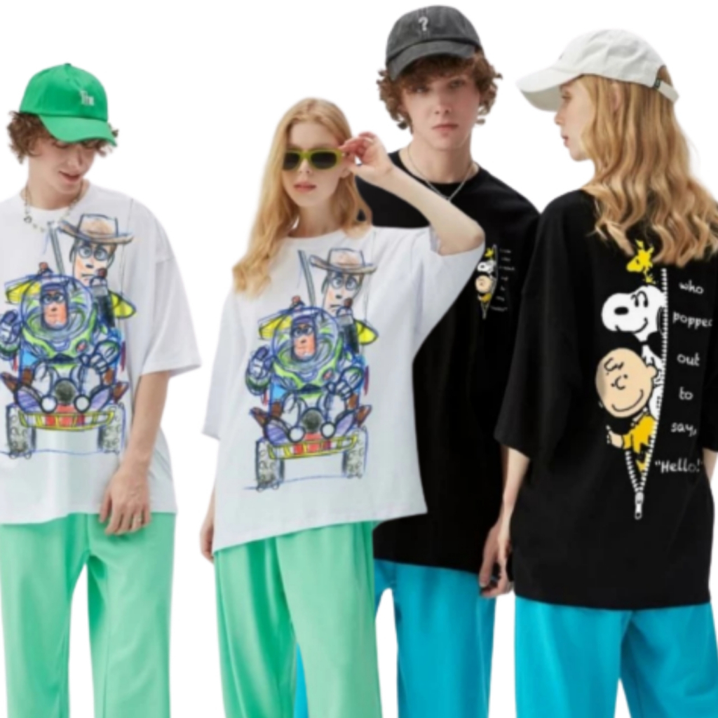 Zara Peanuts Snoopy Tshirt Premium toy story Cotton - Atasan Baju Kaos couple Wanita Pria Oversize j