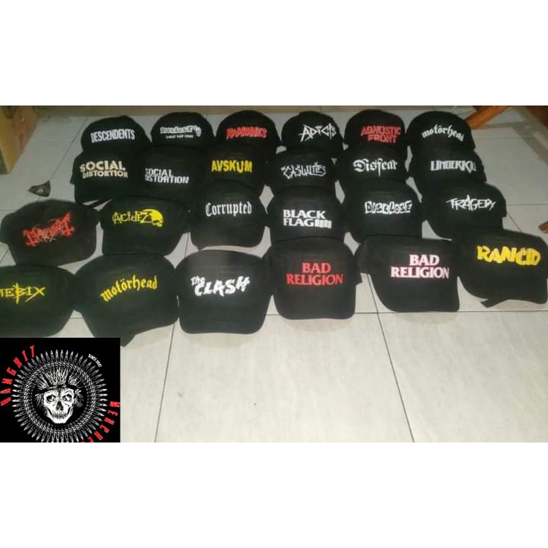 Topi Komando Motif Band musik Punk