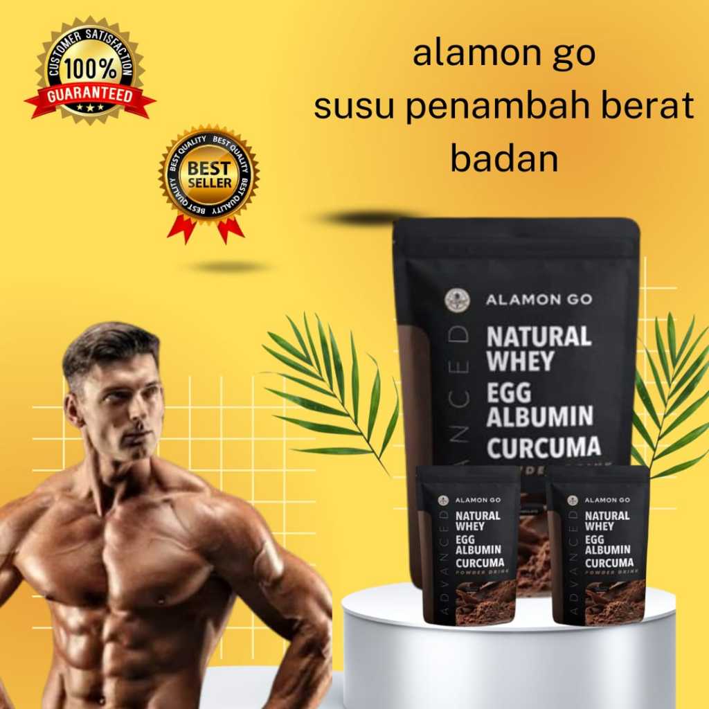 

Alamon Go Susu Penambah Berat Badan/ Penggemuk Badan Asli <Natural Whey<Temulawak Asli Berat 200gr Bpom Halal