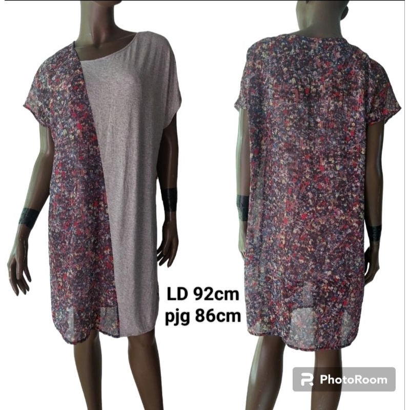 preloved branded original DKNY floral midi dress